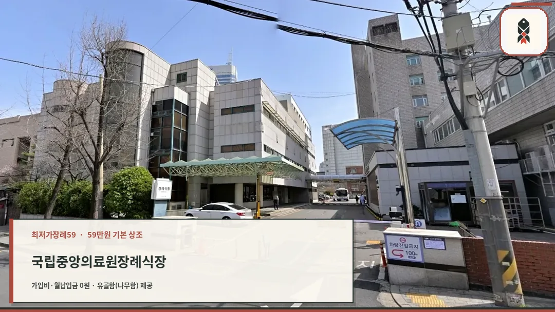국립중앙의료원장례식장 외부와 차량 진입로 모습